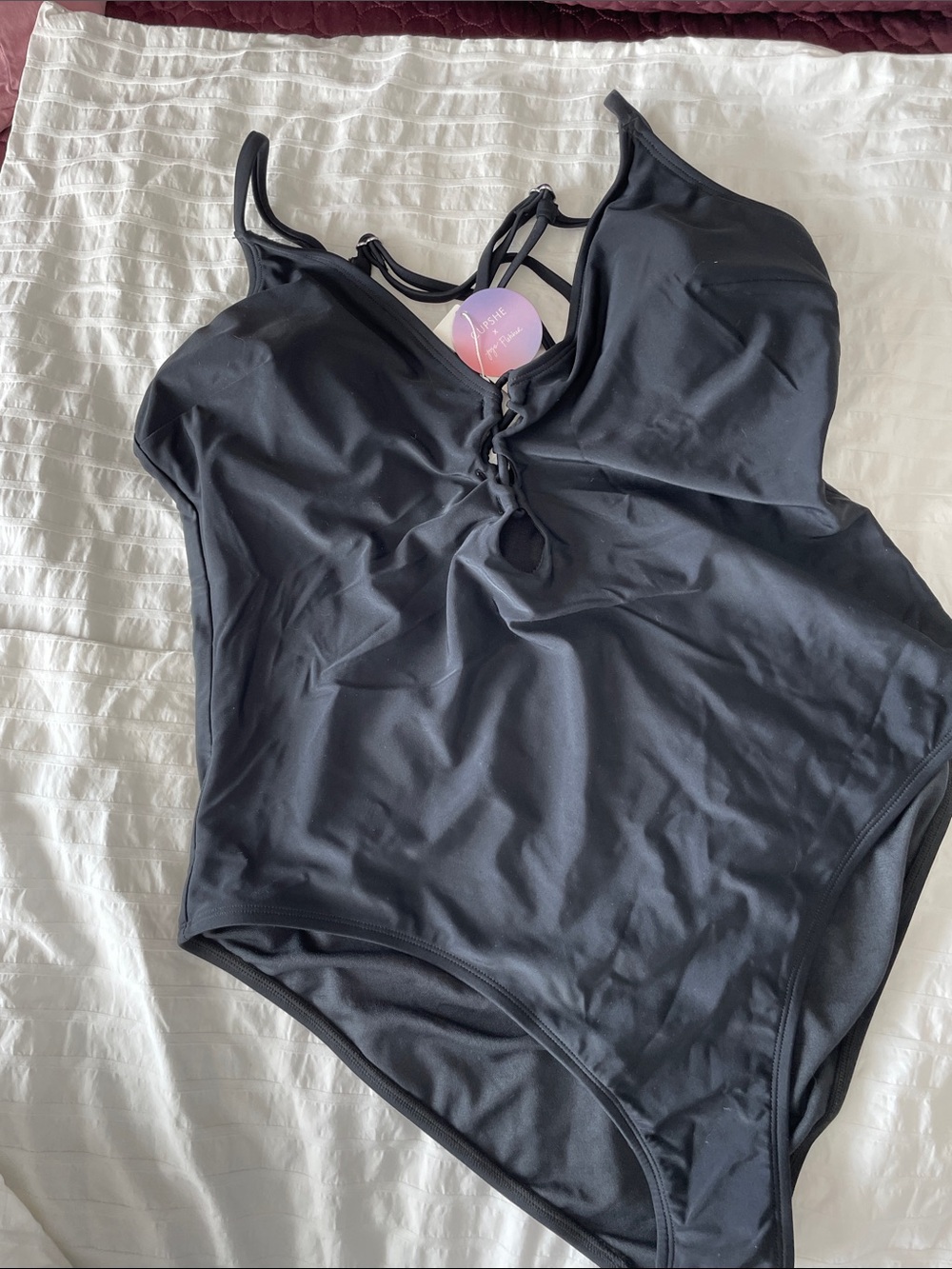 Cupshe Jojo Fletcher Black One-Piece Swimsuit L NWT